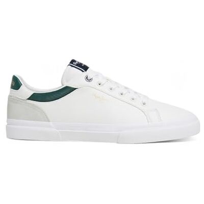 Pepe Jeans London Kenton Court M Herr Regular Fit Läder Sneakers, Blå tvätt Pepe Jeans London Kenton Court M Herr Regular Fit Läder Sneakers, Blå tvätt