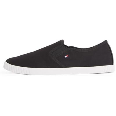 Tommy Hilfiger kvinnors duk slip-on sNEAKER låg topp, SVART (svart), 3,5 UK, Svart, 36 EU Tommy Hilfiger kvinnors duk slip-on sNEAKER låg topp, SVART (svart), 3,5 UK, Svart, 36 EU