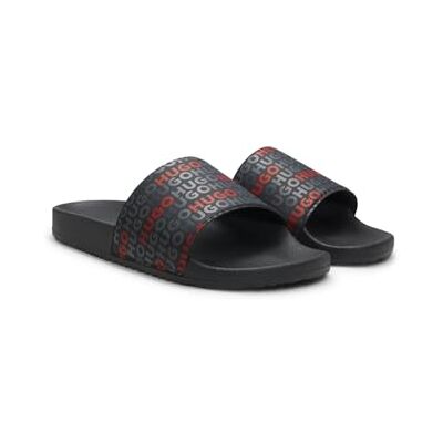 HUGO Män TimeIn_Slid_lgao 10281808 01Slide Sandaler, svart, 45 EU HUGO Män TimeIn_Slid_lgao 10281808 01Slide Sandaler, svart, 45 EU
