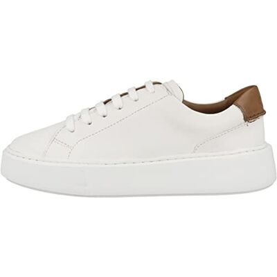 Clarks Hero Lite spets dam Sneaker, Vitt läder, 36 EU Clarks Hero Lite spets dam Sneaker, Vitt läder, 36 EU