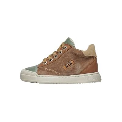 Naturino FALUK High Zip-Sneakers av läder och mocka, Azure Cognac, 30 EU Naturino FALUK High Zip-Sneakers av läder och mocka, Azure Cognac, 30 EU