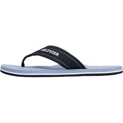 Tommy Hilfiger herr Hilfiger H vadderad strandsandal Fm05536 tåavskiljare, Blå brisk blå, 40 EU Tommy Hilfiger herr Hilfiger H vadderad strandsandal Fm05536 tåavskiljare, Blå brisk blå, 40 EU