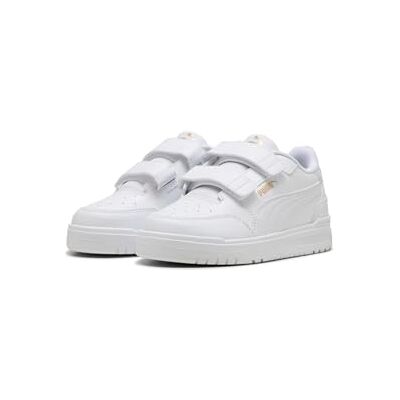 PUMA Unisex barn Shuffle Downtown Lo V Ps Sneaker, vit vit guld, 34 EU PUMA Unisex barn Shuffle Downtown Lo V Ps Sneaker, vit vit guld, 34 EU