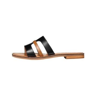 Geox Dam D MADDALUSIAC P platt sandal, svart/kamel, 38 EU Geox Dam D MADDALUSIAC P platt sandal, svart/kamel, 38 EU