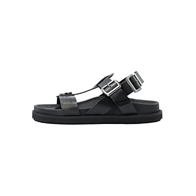 CA'SHOTT A/S Dam, CASKIMMI Buckle Vegetable Tanned läder platt sandal, svart, 38 EU, svart, 38 EU CA'SHOTT A/S Dam, CASKIMMI Buckle Vegetable Tanned läder platt sandal, svart, 38 EU, svart, 38 EU