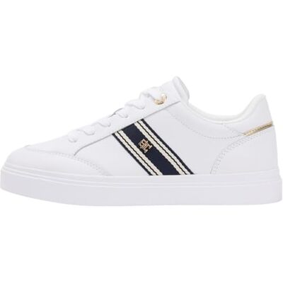 Tommy Hilfiger Th Chic Cupsole Webbing FW0FW09354 låg topp, vit (vit), 7 Tommy Hilfiger Th Chic Cupsole Webbing FW0FW09354 låg topp, vit (vit), 7