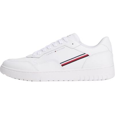 Tommy Hilfiger herr TH korg CORE ränder FM0FM05631 låg topp, vit (vit), 5,5, Vitt, 39 EU Tommy Hilfiger herr TH korg CORE ränder FM0FM05631 låg topp, vit (vit), 5,5, Vitt, 39 EU