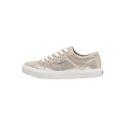 ONLY Onlnicola canvas metalliska sneakers för kvinnor, guldfärg, 38 EU, Guldfärg, 38 EU ONLY Onlnicola canvas metalliska sneakers för kvinnor, guldfärg, 38 EU, Guldfärg, 38 EU