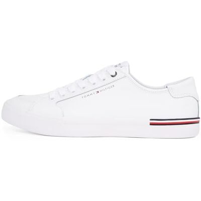 Tommy Hilfiger herr Core Corporate läder låg topp vulkaniserade träningsskor, Vitt, 44 EU Tommy Hilfiger herr Core Corporate läder låg topp vulkaniserade träningsskor, Vitt, 44 EU