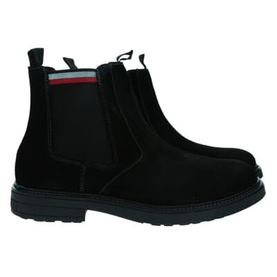 Tommy Hilfiger herr HILIFGER utomhus mocka Chelsea (FM0FM05191) stövlar, svart (svart), 11 UK, Svart, 46 EU Tommy Hilfiger herr HILIFGER utomhus mocka Chelsea (FM0FM05191) stövlar, svart (svart), 11 UK, Svart, 46 EU
