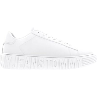 Tommy Jeans TJW läder cupsula ESS sneakers, vit, 6 UK, Vitt, 39 EU Tommy Jeans TJW läder cupsula ESS sneakers, vit, 6 UK, Vitt, 39 EU