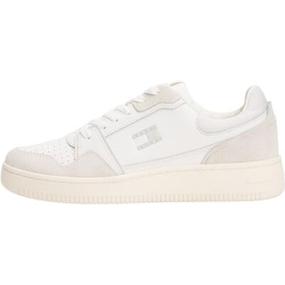 Tommy Jeans dam TJW retro korg sneaker EN0EN02818 låg topp, vit (Ecru/Stratus Grey), 2,5 UK, Vit Ecru Stratus grå, 35 EU Tommy Jeans dam TJW retro korg sneaker EN0EN02818 låg topp, vit (Ecru/Stratus Grey), 2,5 UK, Vit Ecru Stratus grå, 35 EU