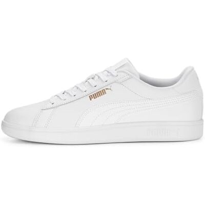 PUMA Smash 3.0 L herr Sneaker, White- White- Gold, 42.5 EU PUMA Smash 3.0 L herr Sneaker, White- White- Gold, 42.5 EU