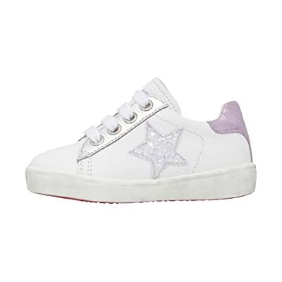 Naturino Annie blixtlåssneakers av läder och mocka med stjärnpatch, Vit, 36 EU Naturino Annie blixtlåssneakers av läder och mocka med stjärnpatch, Vit, 36 EU