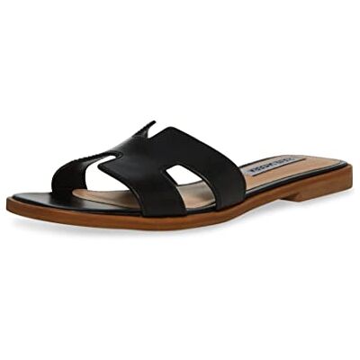 Steve Madden Hadyn, damsandaler, Svart läder, 40 EU Steve Madden Hadyn, damsandaler, Svart läder, 40 EU