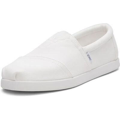 TOMS Män Alpargata återvunnen bomull kanvas loafer, Vitt, 47.5 EU TOMS Män Alpargata återvunnen bomull kanvas loafer, Vitt, 47.5 EU