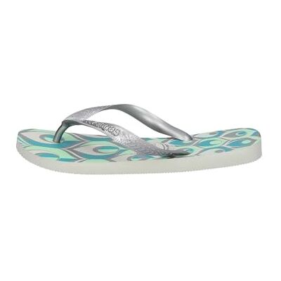 Havaianas Lente Wit/Zilver/Blauw/Groen 35/36 Havaianas Lente Wit/Zilver/Blauw/Groen 35/36