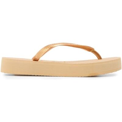 Havaianas , Dames, Slim Flatform, Slippers, Goudkleurig, 3/4 UK Havaianas , Dames, Slim Flatform, Slippers, Goudkleurig, 3/4 UK