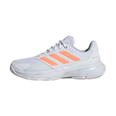 adidas dam Courtjam Control 3 Tennis Shoes, ftwr white/beam orange/crystal white, 41 1/3 EU adidas dam Courtjam Control 3 Tennis Shoes, ftwr white/beam orange/crystal white, 41 1/3 EU