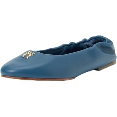 Tommy Hilfiger TH Upphöjd elastisk ballerina, dam, Fossil Blå, 41 EU Tommy Hilfiger TH Upphöjd elastisk ballerina, dam, Fossil Blå, 41 EU