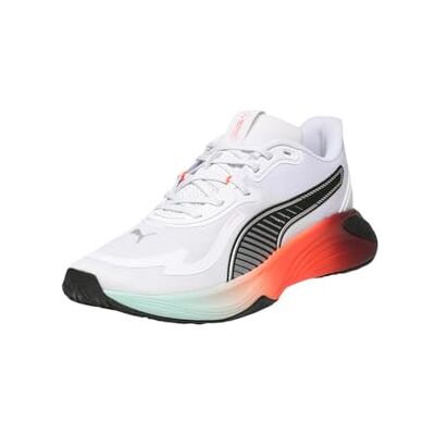 PUMA Unisex Pwr Hybrid TrCross Trainer, vit lysande röd rubin skimmer mint Melt, 44.5 EU PUMA Unisex Pwr Hybrid TrCross Trainer, vit lysande röd rubin skimmer mint Melt, 44.5 EU