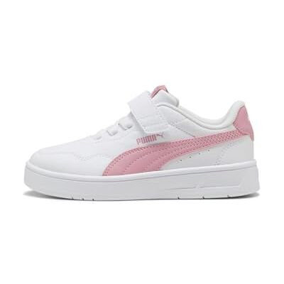 PUMA Kort flicka Lally AC+ PS Sneaker, Vit färgad rosa, 23 EU PUMA Kort flicka Lally AC+ PS Sneaker, Vit färgad rosa, 23 EU