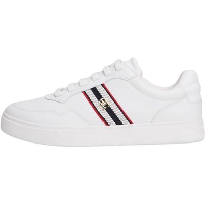 Tommy Hilfiger Kvinnor TH Webbing Cupsole FW0FW09001 låg topp, vit (vit), 3,5, Vitt, 36 EU Tommy Hilfiger Kvinnor TH Webbing Cupsole FW0FW09001 låg topp, vit (vit), 3,5, Vitt, 36 EU
