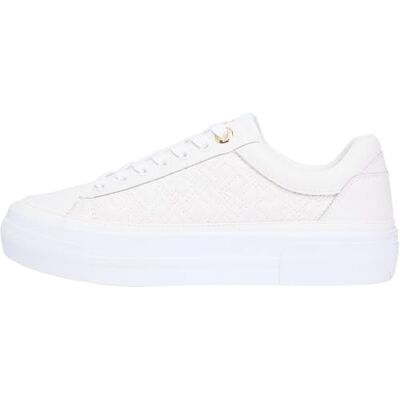 Tommy Hilfiger kvinnor TH plattform sneaker quiltad FW0FW09265 låg topp, vit (Ecru), 41, Vit Ecru, 41 EU Tommy Hilfiger kvinnor TH plattform sneaker quiltad FW0FW09265 låg topp, vit (Ecru), 41, Vit Ecru, 41 EU