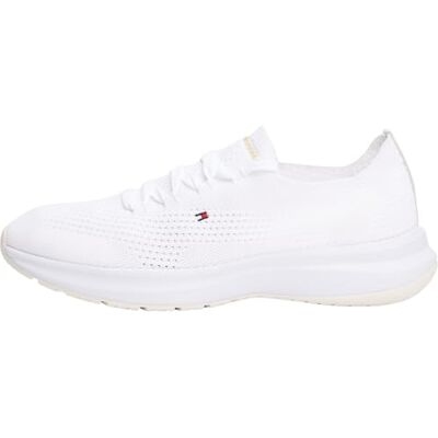 Tommy Hilfiger TH Stickad löpare FW0FW08813 låg topp, vit (vit), 7, Vitt, 41 EU Tommy Hilfiger TH Stickad löpare FW0FW08813 låg topp, vit (vit), 7, Vitt, 41 EU