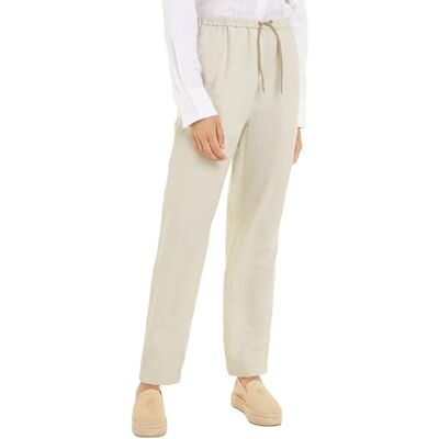 Tommy Hilfiger Dam Casual Linne Taper Pull On Byxa Ljusbeige 36, Ljusbeige, 62 SE Tommy Hilfiger Dam Casual Linne Taper Pull On Byxa Ljusbeige 36, Ljusbeige, 62 SE