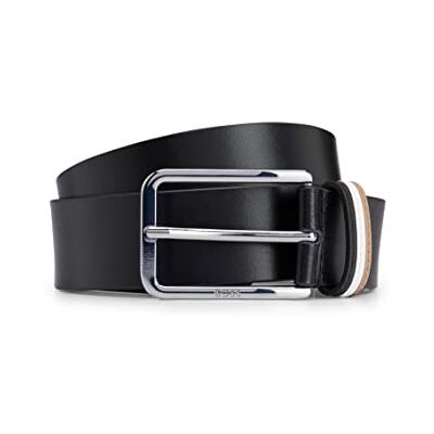 Boss Herrbälte Calis-loop Sz35-bälte av italienskt läder med signaturränder på slingan, Black1, 80 Boss Herrbälte Calis-loop Sz35-bälte av italienskt läder med signaturränder på slingan, Black1, 80