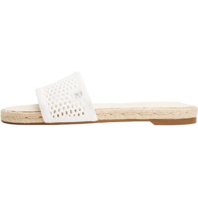 Tommy Hilfiger dam stickat nät Espadrille platt sandal Fw0fw08744, Vit Ecru, 37 EU Tommy Hilfiger dam stickat nät Espadrille platt sandal Fw0fw08744, Vit Ecru, 37 EU
