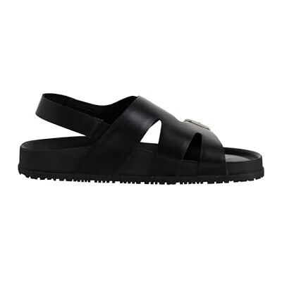 Tamaris dam 1-28403-44 platt sandal, Svart läder, 38 EU Tamaris dam 1-28403-44 platt sandal, Svart läder, 38 EU