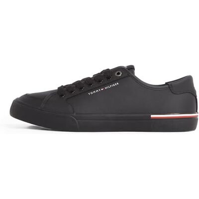 Tommy Hilfiger herr Core Corporate läder låg topp vulkaniserade träningsskor, Svart, 41 EU Tommy Hilfiger herr Core Corporate läder låg topp vulkaniserade träningsskor, Svart, 41 EU