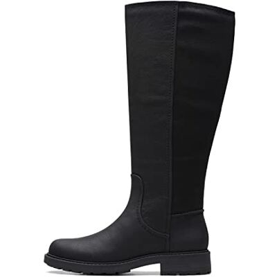 Clarks Dam opal Glow Knee High Boot, svart läder, 35,5 EU Clarks Dam opal Glow Knee High Boot, svart läder, 35,5 EU