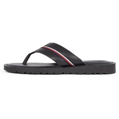 Tommy Hilfiger herr Core Hilfiger tå post Lh Sandal Fm0fm05416 platt, Svart, 46 EU Tommy Hilfiger herr Core Hilfiger tå post Lh Sandal Fm0fm05416 platt, Svart, 46 EU