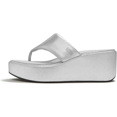 Fitflop kvinnors PLATFFORMS kil tå-post sandaler, silver, 8 UK, SILVER, 8 UK Narrow Fitflop kvinnors PLATFFORMS kil tå-post sandaler, silver, 8 UK, SILVER, 8 UK Narrow