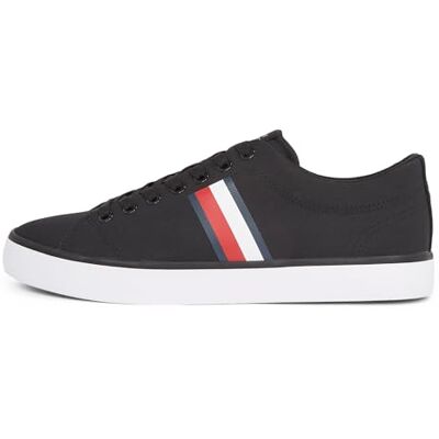 Tommy Hilfiger herr Th Hi vulc Core Stripes Mesh Fm0fm05393 låg topp, svart, 43 EU Tommy Hilfiger herr Th Hi vulc Core Stripes Mesh Fm0fm05393 låg topp, svart, 43 EU