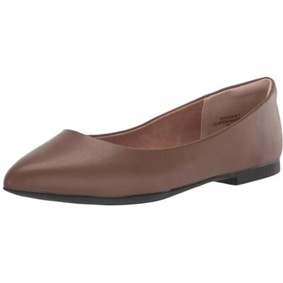 Amazon Essentials Dam spetsig tå balett platt, choklad, 38.5 EU Bred Amazon Essentials Dam spetsig tå balett platt, choklad, 38.5 EU Bred