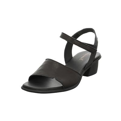 Think! Damen VIVI chromfrei gegerbte nachhaltige Sandale, SCHWARZ 0000 Think! Damen VIVI chromfrei gegerbte nachhaltige Sandale, SCHWARZ 0000