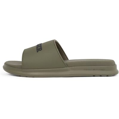Tommy Hilfiger Herr DUAL DENSITY HILFIGER POOL SLIDE, KHAKI (armégrön), 6,5 UK, Khaki armégrön, 40 EU Tommy Hilfiger Herr DUAL DENSITY HILFIGER POOL SLIDE, KHAKI (armégrön), 6,5 UK, Khaki armégrön, 40 EU