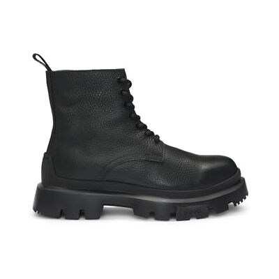 HUGO Fabyan halb chunky-sole herrstövlar i kornigt läder storlek, Svart, 44 EU HUGO Fabyan halb chunky-sole herrstövlar i kornigt läder storlek, Svart, 44 EU
