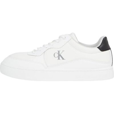 Calvin CK JEANS Herr CLASSIC CUPSOLE TECH RIPSTOP YM0YM01202 låg topp, vit (ljusvit/svart), 10,5 UK, Vit ljus vit svart, 43 EU Calvin CK JEANS Herr CLASSIC CUPSOLE TECH RIPSTOP YM0YM01202 låg topp, vit (ljusvit/svart), 10,5 UK, Vit ljus vit svart, 43 EU
