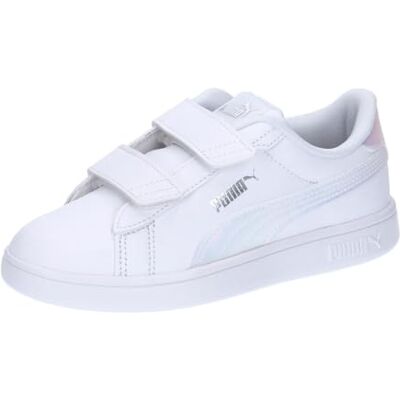 PUMA Unisex Kids Smash 3.0 Holo 2,0 V PS Sneaker, vit-Mauve Mist Silver, 35 EU, White Mauve Mist silver, 35 EU PUMA Unisex Kids Smash 3.0 Holo 2,0 V PS Sneaker, vit-Mauve Mist Silver, 35 EU, White Mauve Mist silver, 35 EU