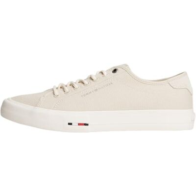 Tommy Hilfiger herr Th Hi Vulc Street kanvas Fm0fm05515 låg topp, Beige tidningspapper, 40 EU Tommy Hilfiger herr Th Hi Vulc Street kanvas Fm0fm05515 låg topp, Beige tidningspapper, 40 EU