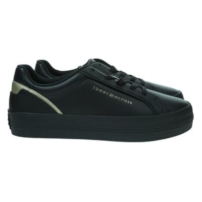 Tommy Hilfiger kvinnor Vulc Foxing Sneaker FW0FW08683 låg topp, svart (svart), 7, Svart, 41 EU Tommy Hilfiger kvinnor Vulc Foxing Sneaker FW0FW08683 låg topp, svart (svart), 7, Svart, 41 EU