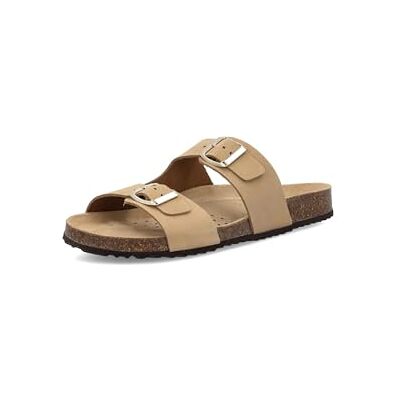 Geox Damer D BRIONIA L platt sandal, LT taupe, 37 EU Geox Damer D BRIONIA L platt sandal, LT taupe, 37 EU