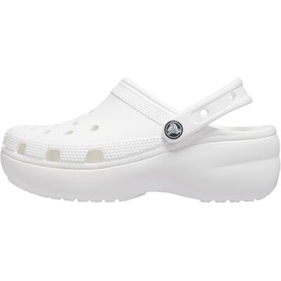 Crocs Unisex Vuxna Klassisk Plattform Clog Slides, Vitt, 36/37 EU Crocs Unisex Vuxna Klassisk Plattform Clog Slides, Vitt, 36/37 EU