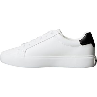Calvin kvinnors LACE-UP Sneaker LTH CK HW0HW02673 låg topp, vit (ljus vit/svart), 7, Vit ljus vit svart, 40 EU Calvin kvinnors LACE-UP Sneaker LTH CK HW0HW02673 låg topp, vit (ljus vit/svart), 7, Vit ljus vit svart, 40 EU