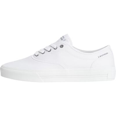 Tommy Hilfiger män Th Vulc kopp lång spets kanvas FM0FM05874 låg topp, vit, 9 Tommy Hilfiger män Th Vulc kopp lång spets kanvas FM0FM05874 låg topp, vit, 9